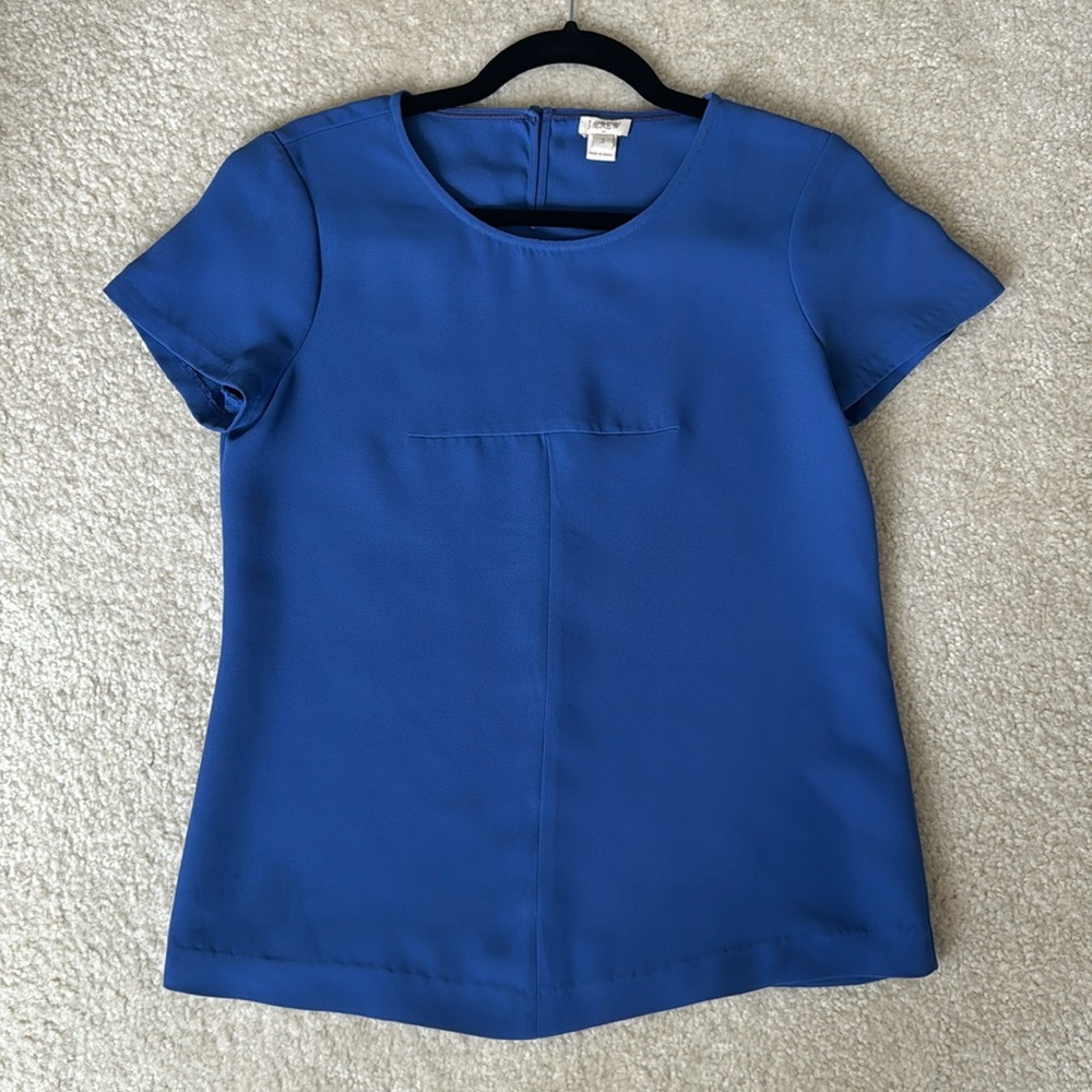 J Crew Tailored Blue Blouse - Like New